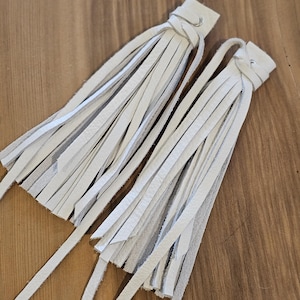 7&quot; Leather Hair Wraps, Pair of Fringed Braid Hair Ties, Hair Wraps, Medieval, Fantasy, Hair Accessory, Fringe Hair Wrap, Hair Accessories
