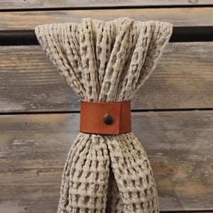 Kitchen Towel Loop, Holder, Leather Oven Towel Loop, Leather Towel Holder, Towel Hugger, Farmhouse, Hygge, Tea Towel, Dish Towel Holder