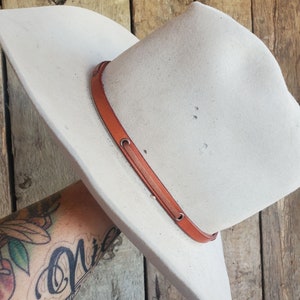 Leather laced hat band, custom hat band, western hat band, cowboy hat band, felt hat band, custom leather hat band, made in Canada