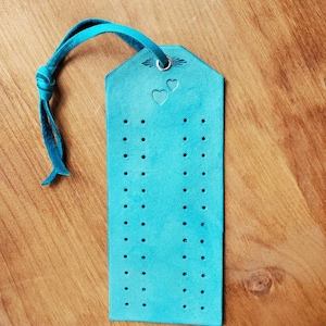 Leather earring holder, earring display, earring organizer