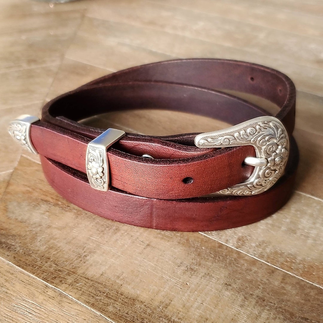 Ladies Western Belt Leather Belt Handmade Belt Skinny Belt Etsy
