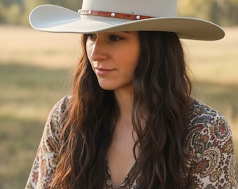 Custom Leather Aztec Hat Band, Western Style
