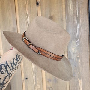 S Embossed Hat Band - Aztec Western Stamped Hat Band - Tooled Custom Hat Band - Made in Canada - Choose Your Size and Color Hatband