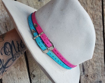Custom Tooled Leather Hat Band, Personalized Floral Western Style
