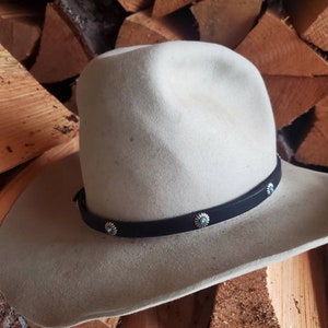 Western leather hat band, custom hat band, turquoise hat band, hat band, Western Hat Band, Hat Accessories, Cowgirl hat band, made in Canada