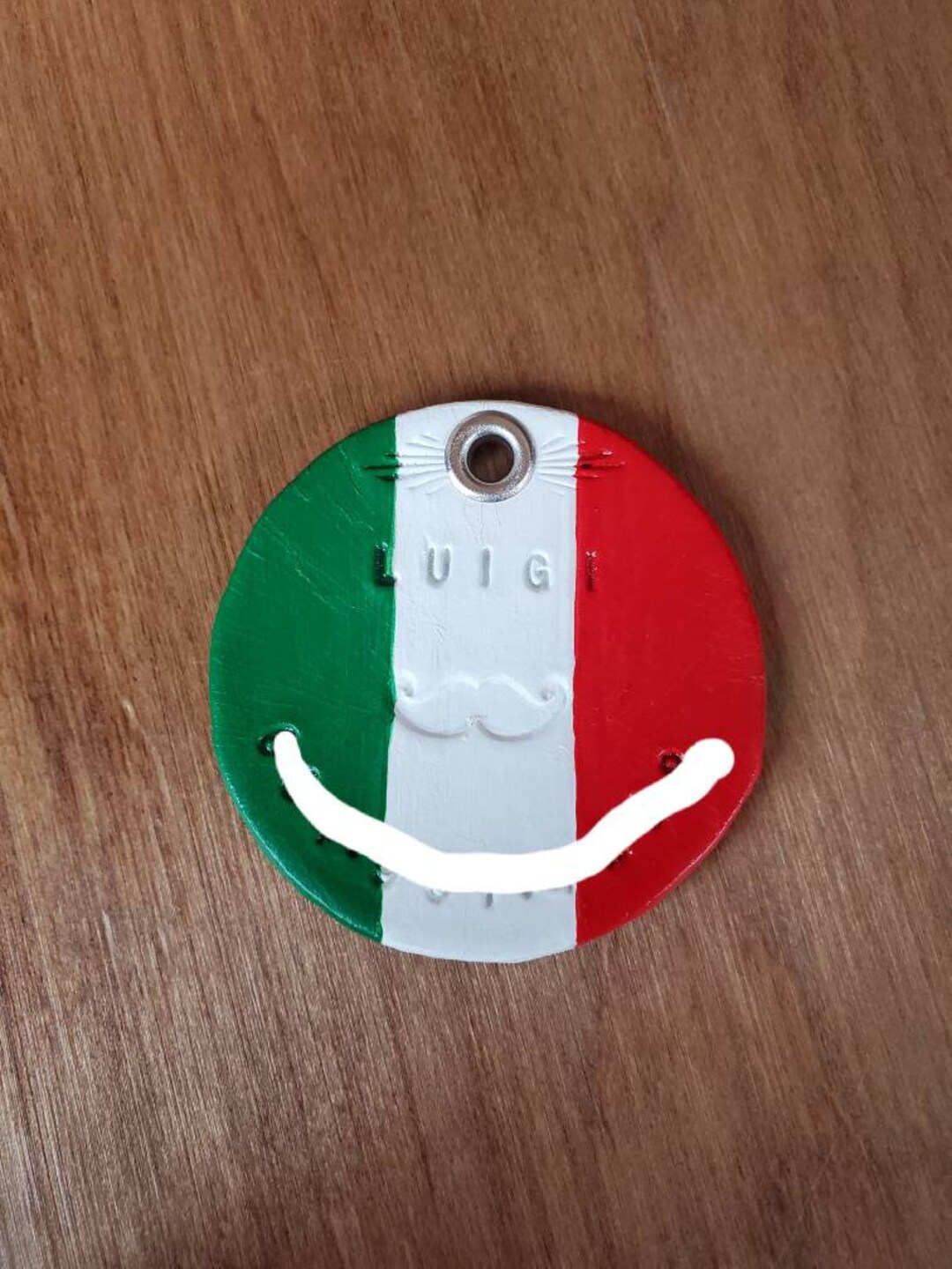 Italian Flag Dog Tag Large Leather Dog ID Tag Dog Tag Etsy