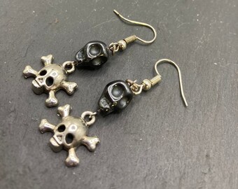 Briar Rose Fine Silver Earrings With Garnet Oxidized Eco