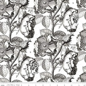 Mad Masquerade Queens living garden white J.Wecker Frisch Riley Blake Sold by the half yard