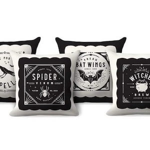 Sophisticated Halloween pillow panel  1 yard panel black and white