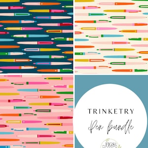 Trinketry : Vintage Pens 3 piece bundle novelty  Retro Natural Melody Miller Ruby Star Society