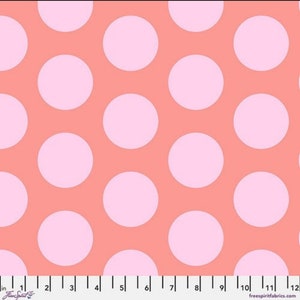 Roar Dinosaur Eggs in blush  Tula Pink  polka dot sold by half yard