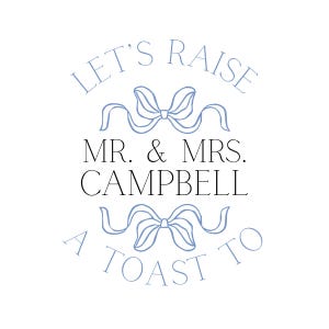 Can Koozie Wedding Blue and Bow Customizable Download Template