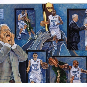UNC Tarheels Basketball Nationale Meister - Fünf und Zählen