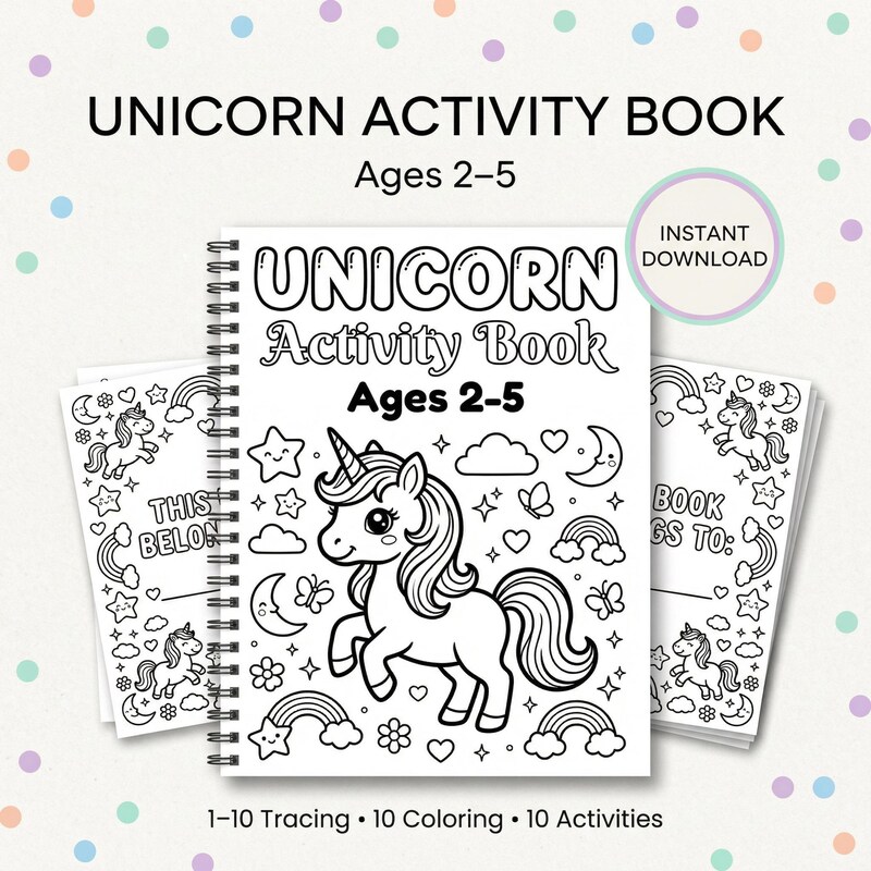 Unicorn Tracing Numbers - Etsy