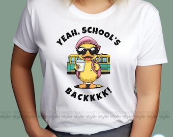 Funny Duck Teacher PNG – Back to School Clipart (Digital Download)