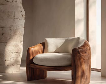 Modern Organic Lounge Chair Sculptural Form For Living Room