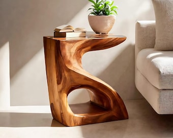 Modern Sculptural Side Table For Home Decor