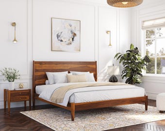 Searcy Solid Wood Platform Bed with Headboard & Slats