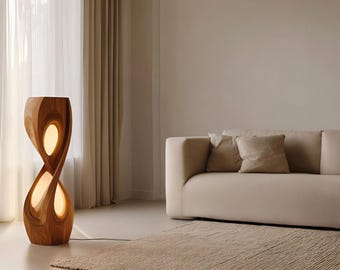 Organic Sculptural Twisted Floor Lamp For Bedroom