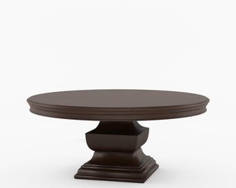 Scottsdale Round Pedestal Solid Wood Dining Table with Sculptural Pedestal