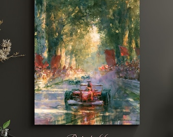Monza Grand Prix Poster: Formula 1 Watercolor Art, Golden Hour (Digital Download)