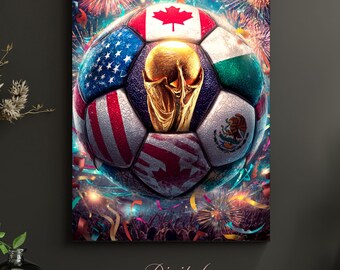 World Cup Soccer Trophy Art Print — Football Championship Poster, Sports Fan Gift, Man Cave