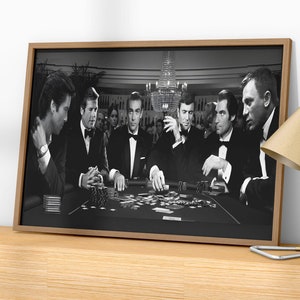 Lienzo decorativo vintage de póker de casino, elegante póster de juego de cartas, decoración de pared de noche de póker, listo para colgar.