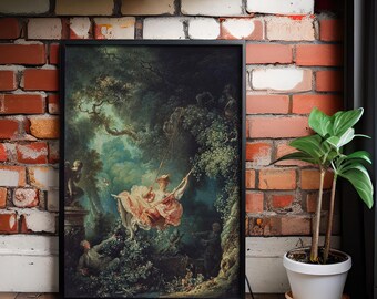 フラゴナール「ブランコ」キャンバスプリント：ロココ美術複製 - Etsy 日本