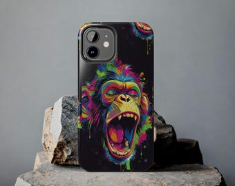Colorful Howling Monkey Street Art Tough Phone Case