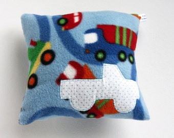 Clearance Sale Nap Time Pillow Travel Pillow - 8 x 8 - Toddler -Truck Applique - IN STOCK and Ready to Ship - Free Shipping