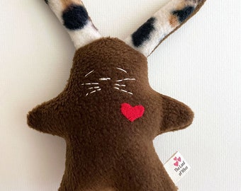 Small Fleece Bunny Stuffed Animal – Brown Plush Toy
