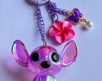 Alien Keychain, Flower Purse Charm, Backpack Charm