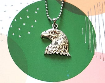 Bald Eagle Necklace - Bald Eagle Charm - Patriotic Bird Necklace - Bird Jewelry - Eagle Jewelry - American Bald Eagle Necklace