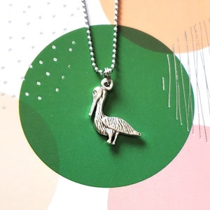 Pelican Necklace - Pelican Charm - Pelican Jewelry - Ocean Bird - Wading Bird Necklace - Bird Jewelry - Bird Lover Gift - Pelican Gift