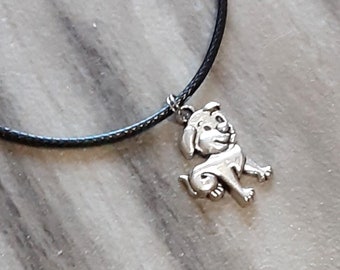 Dog Bracelet - Dog Charm - Animal Bracelet - Dog Lovers Gift - Cord Bracelet - Black Bracelet - Canine Jewelry - Canine Gift