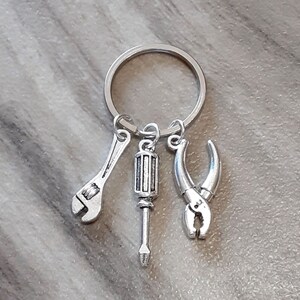 Tool Keychain - Screwdriver Charm - Wrench Charm - Pliers Charm - Carpenter Keychain - Handyman Keychain - Dad Keychain - Dad Gift