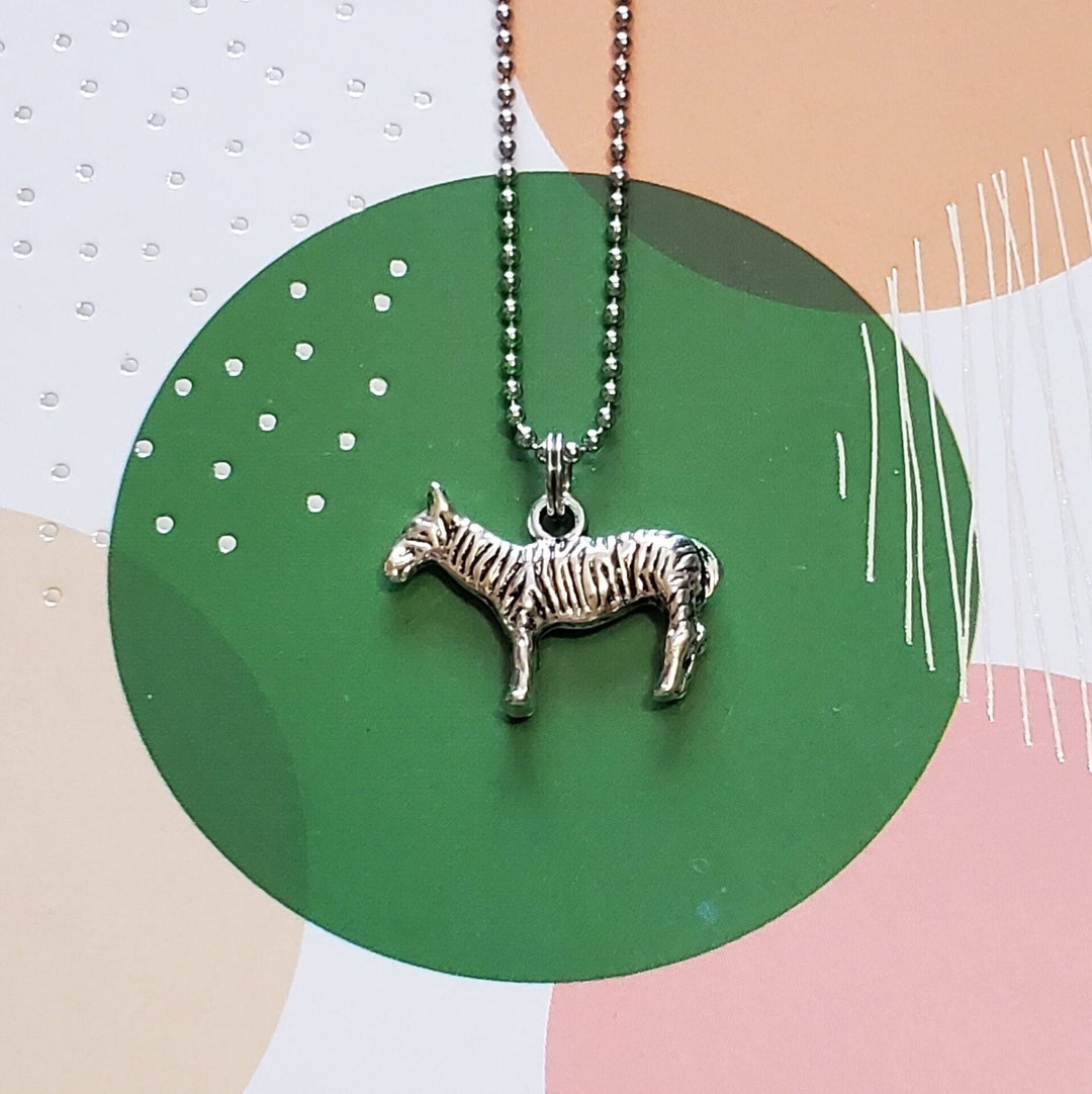 Zebra Necklace Zebra Charm Zebra Jewelry Zoo Jewelry Safari Necklace
