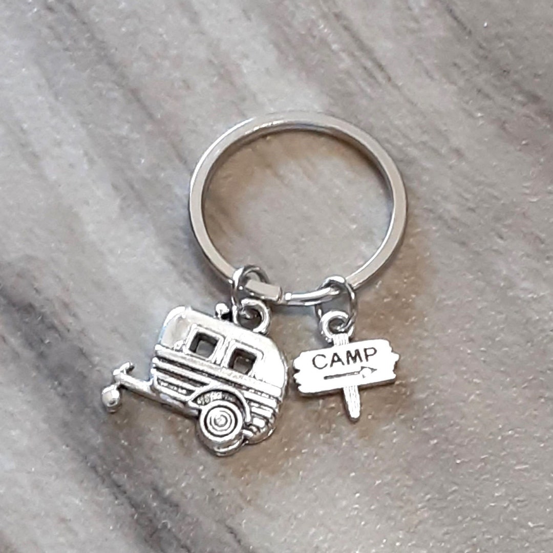 Camper Keychain Camper Charm Camp Sign Charm Campers Gift Outdoor