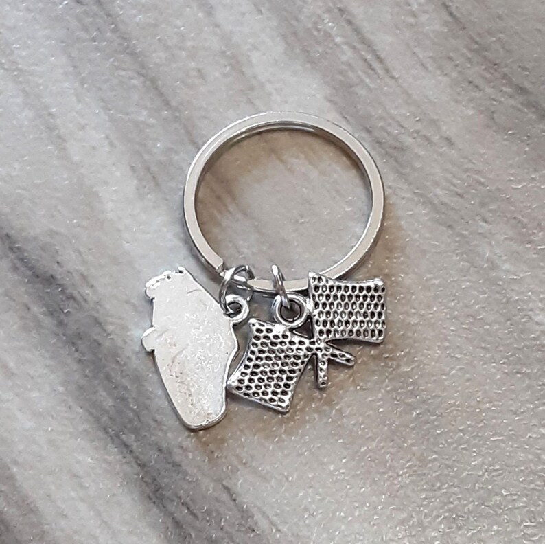 Race Car Keychain: Antique Silver Racing Charm, Checkered Flag - Etsy