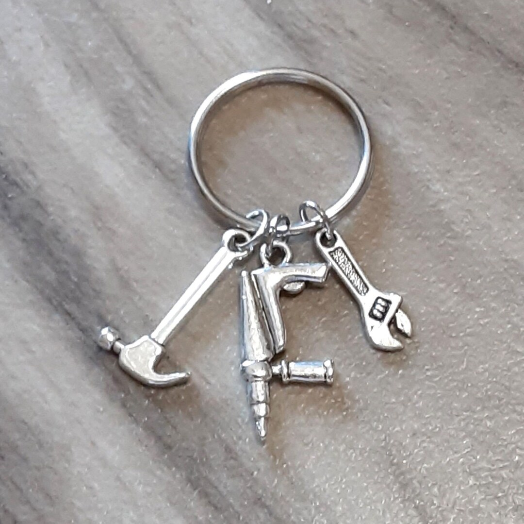 Tool Keychain Hammer Charm Wrench Charm Drill Charm Carpenter Keychain
