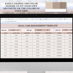 to have the most aesthetic project management spreadsheet template, easily change the color scheme to fit your own theme or the colors of your firm