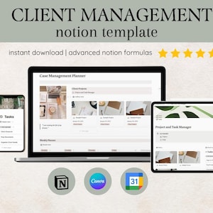 Case Management Notion Template | Digital Planner 2025 | Project Management & Task Tracker | Client Management | Weekly Digital Planner 2025