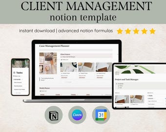 Case Management Notion Template | Digital Planner 2025 | Project Management & Task Tracker | Client Management | Weekly Digital Planner 2025