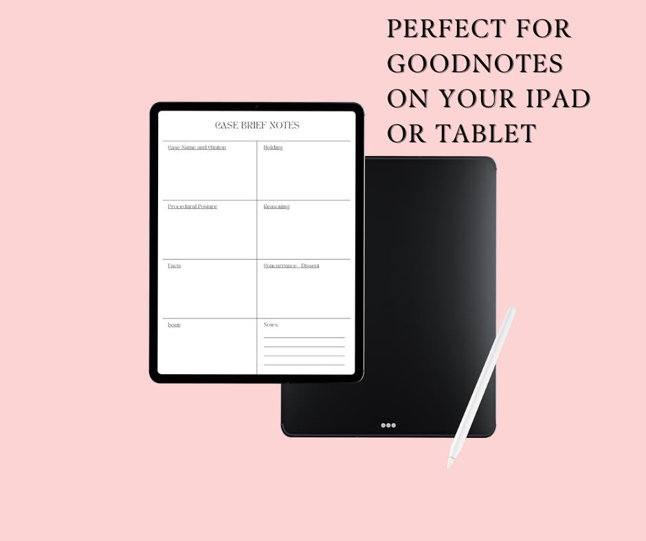 Law School Case Brief, Minimalist Legal Template for Notes, Goodnotes ...