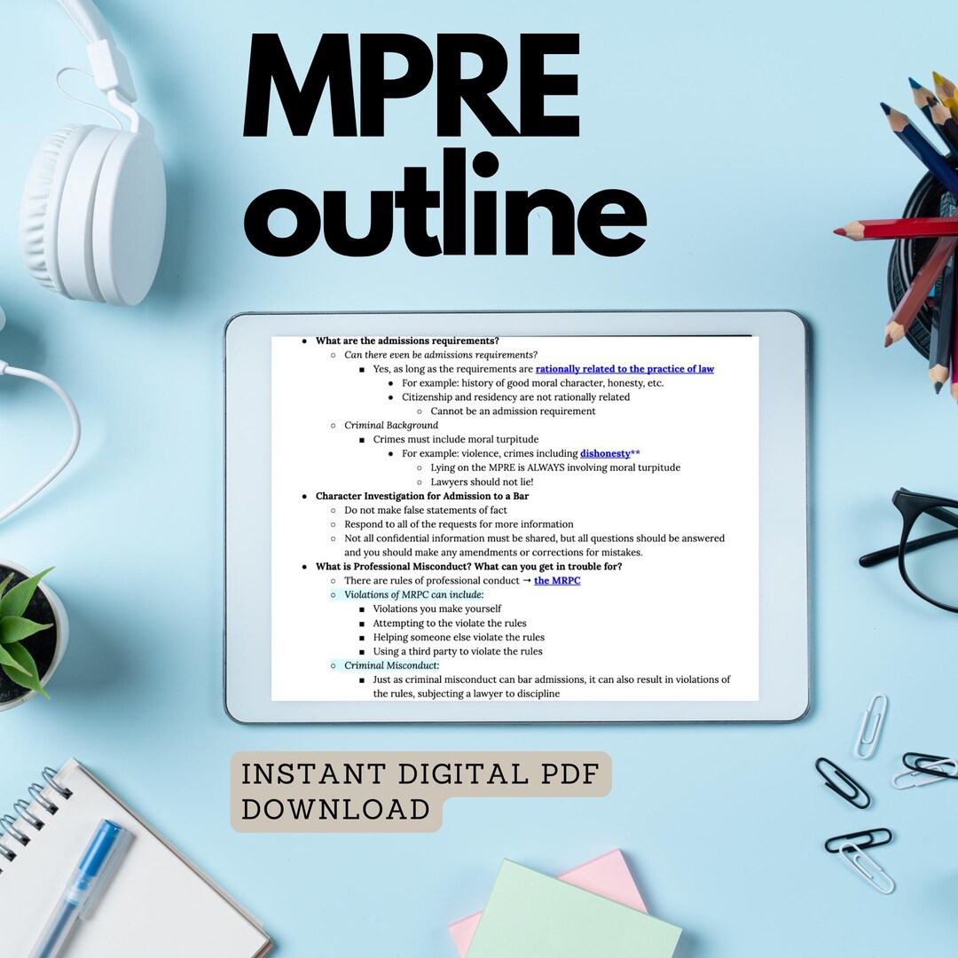 MPRE Law School Outline Etsy