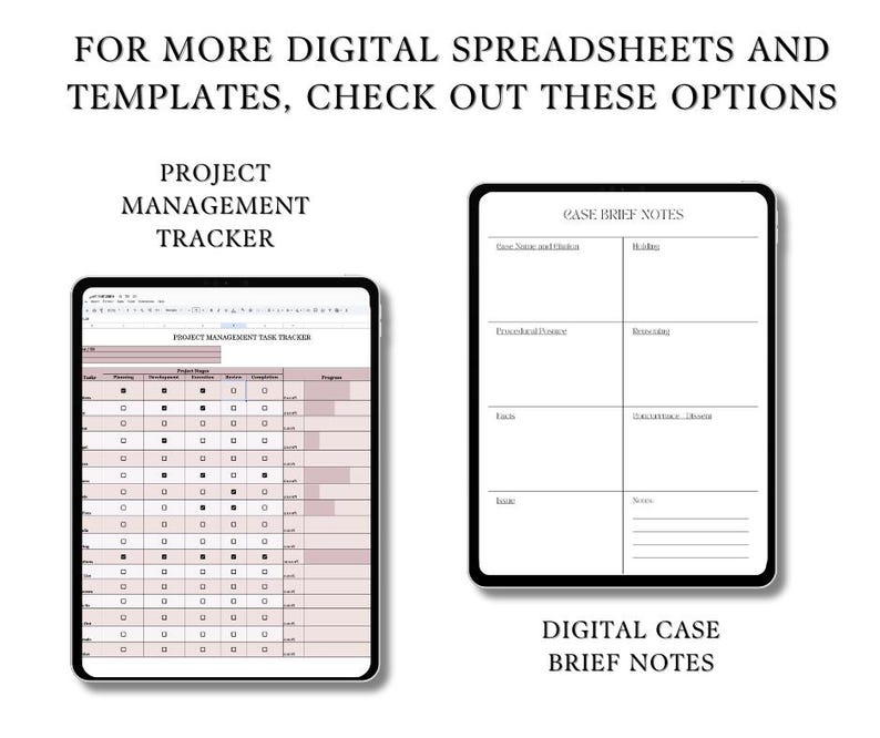 for more digital spreadsheet templates, check out our project management tracker or digital case brief notes