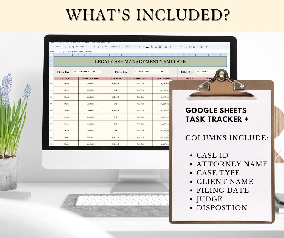 Legal Case Management Template | Google Sheets Project Management ...
