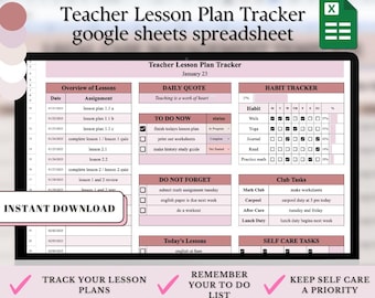 Modello Excel per insegnanti, monitoraggio delle attività degli insegnanti, pianificatore per l'istruzione parentale, pianificatore accademico, pianificatore per insegnanti
