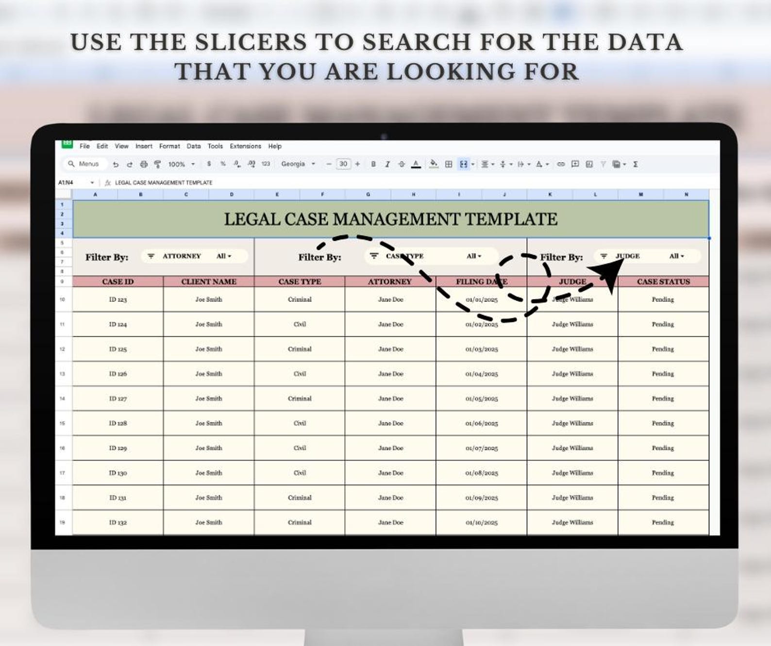 Legal Case Management Template | Google Sheets Project Management ...