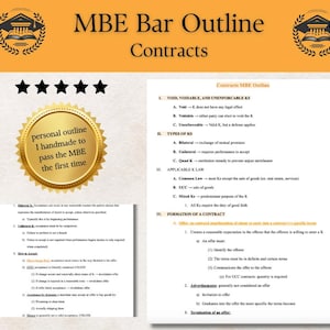 MBE Bar Exam Outline Contacts Bar Prep Contracts Cheat Sheet, UBE Bar Exam Outline, MBE Cheat Sheet, Florida Bar Exam Outlines Contracts